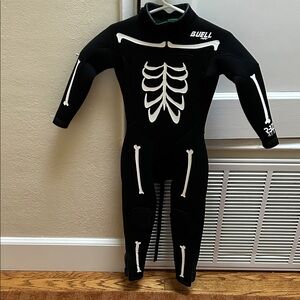 Buell Surf Kids Black Skeleton Neoprene Wetsuit 3T-4T